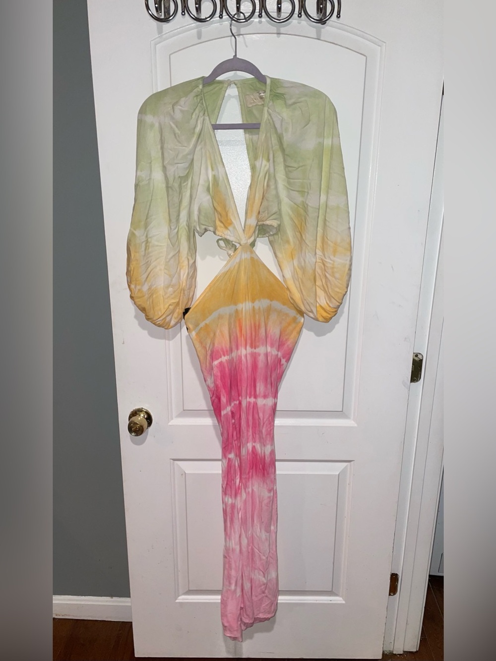 Jen's Pirate Booty Pastel Tie-Dye Rio Sonora Maxi Dress Pink, Yellow 🌸 XS - Picture 8 of 14
